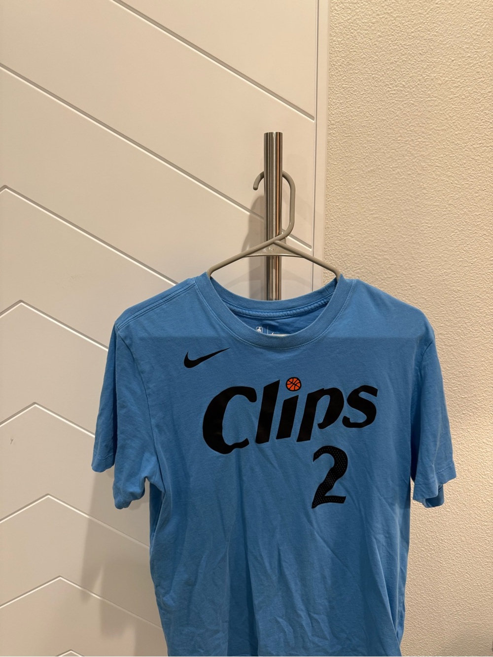 Nike Light Blue 'Clips 2' Graphic Tee with Black Print